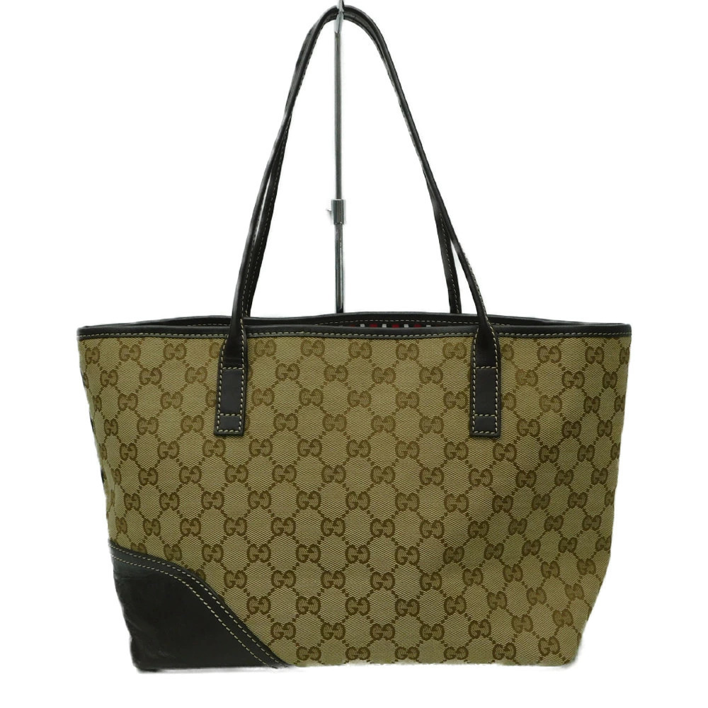 Gucci GG Tote Brown Bag Leather Brown